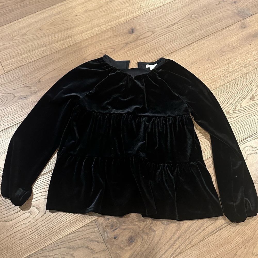 Crewcuts velvet tiered top